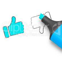 Thumbs Up Indicates Approved Status 3d Illustration