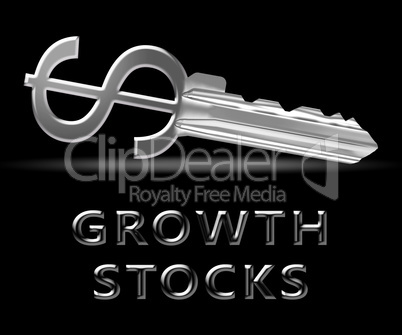 Growth Stocks Means Rising Shares 3d Illustration