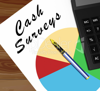 Cash Surveys Meaning Paid Survey 3d Illustration