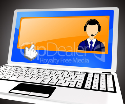 Helpdesk Voip With Blank Space 3d Illustration