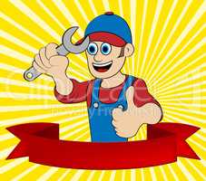 Handyman Repair Means Home Repairman 3d Illustration