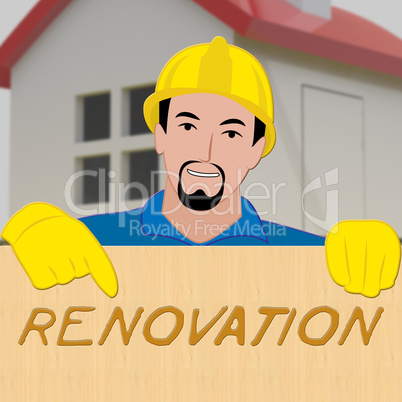 Home Renovation Indicating House Improvement 3d Illustration