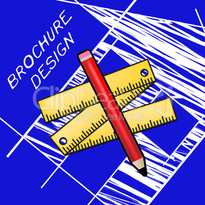 Brochure Design Means Designing Flyer 3d Illustration