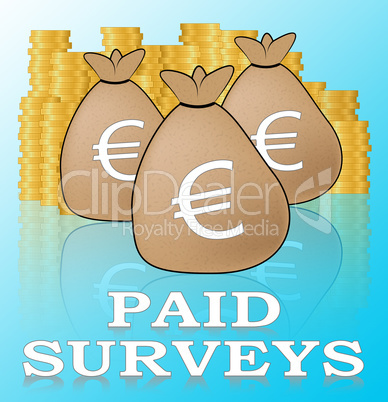 Euro Paid Surveys Means Market Research 3d Illustration