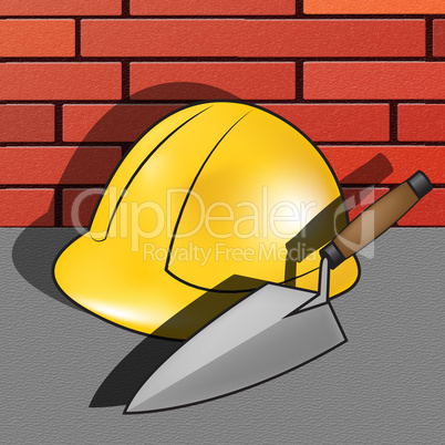 House Builder Hat Indicates Real Estate 3d Illustration