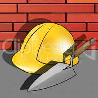 House Builder Hat Indicates Real Estate 3d Illustration