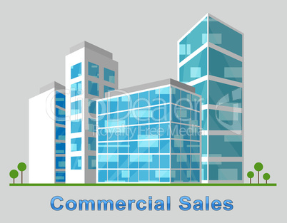 Commercial Sales Downtown Describes Real Estate 3d Illustration