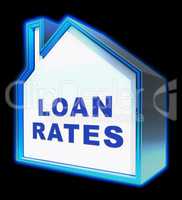 Home Loan Rates Represents Housing Credit 3d Rendering