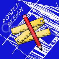 Poster Design Showing Creative Billboard 3d Illustration