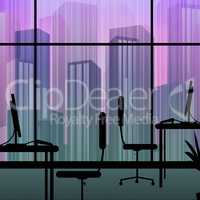 Office Interior Means Building Cityscape 3d Illustration