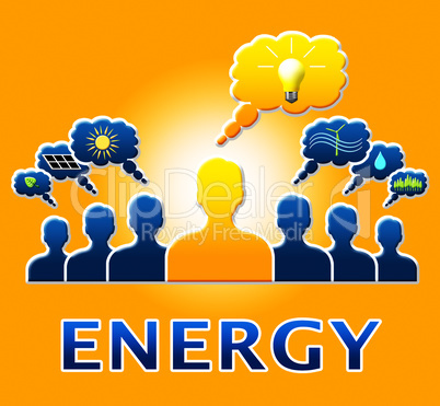 Energy Bulb Means Electric Power 3d Illustration
