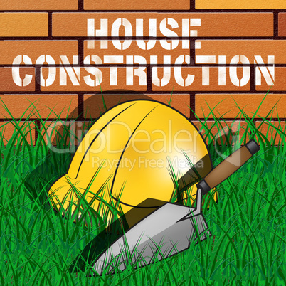 House Construction Represents Home Building 3d Illustration
