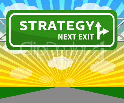 Strategy Sign Indicating Planning Commerce 3d Illustration