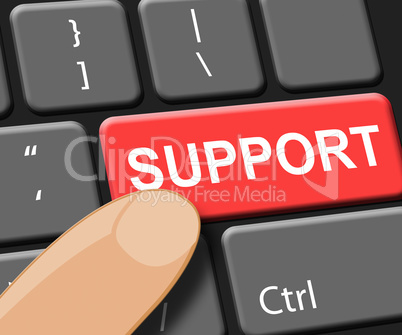 Support Key Shows Online Assistance 3d ILlustration