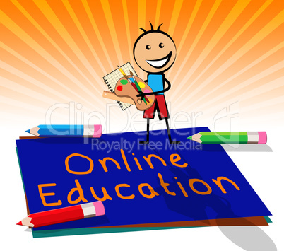Online Education Displays Web Site 3d Illustration