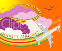 Budget Airlines Shows Special Offer Flights 3d Illustration