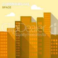 Commercial Space Downtown Describes Real Estate 3d Illustration