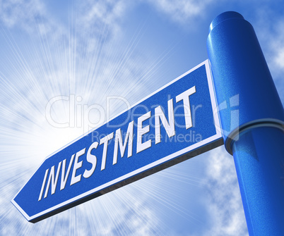 Investment Sign Means Roi Investing 3d Illustration