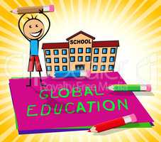 Global Education Displays World Learning 3d Illustration