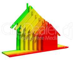 Energy Rating House Shows Efficiency 3d Illustration