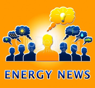 Energy News Showing Electric Power 3d Illustration