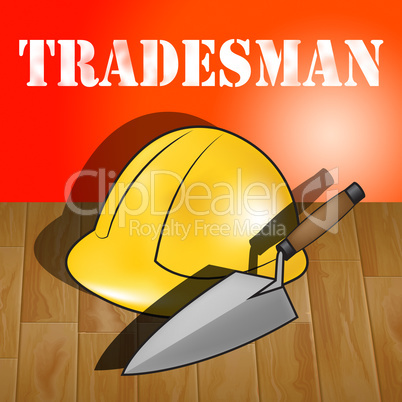 Building Tradesman Represents Home Improvement 3d Illustration
