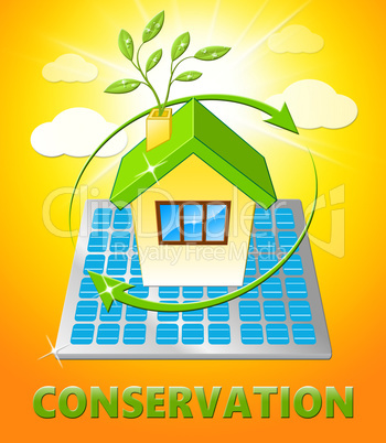 Conserve House Shows Natural Preservation 3d Illustration