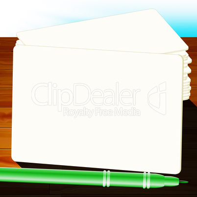 Blank Cards Means Copyspace Paper 3d Illustration