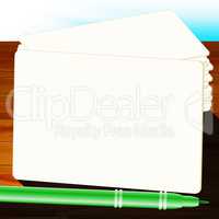 Blank Cards Means Copyspace Paper 3d Illustration