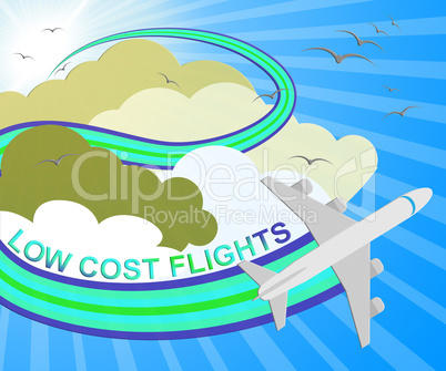 Low Cost Flights Means Cheap Flight 3d Illustration