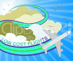 Low Cost Flights Means Cheap Flight 3d Illustration