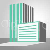 Office Building Icon Showing City 3d illustration