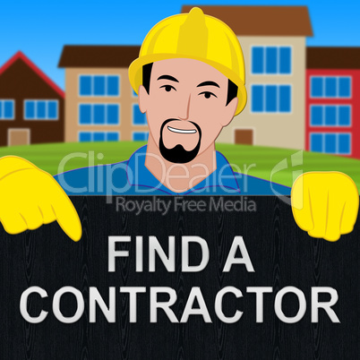Find A Contractor Shows Finding Builder 3d Illustration