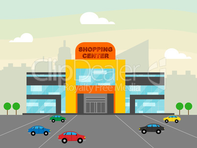 Shopping Center Shows Retail Shops 3d Illustration