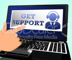 Get Support Showing Online Assistance 3d Illustration