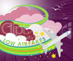 Lowest Airfares Meaning Cheapest Flights 3d Illustration