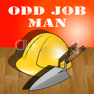 Odd Job Man Represents House Repair 3d Illustration
