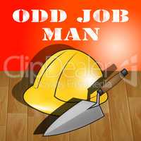 Odd Job Man Represents House Repair 3d Illustration