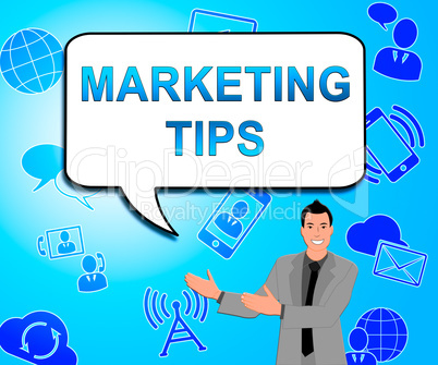 Marketing Tips Showing EMarketing Advice 3d Illustration