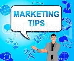 Marketing Tips Showing EMarketing Advice 3d Illustration