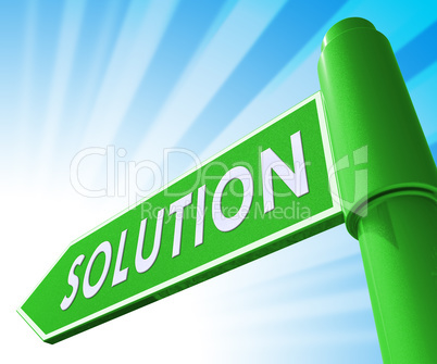 Solution Sign Showing Solving Successful 3d Illustration