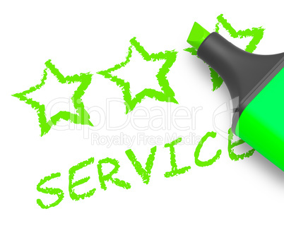 Service Stars Means Help Review 3d Illustration
