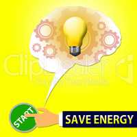 Save Energy Light Shows Reduce Electric 3d Illustration