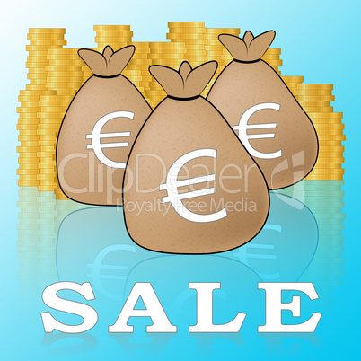 Euro Sale Means Promotion And Discounts 3d Illustration