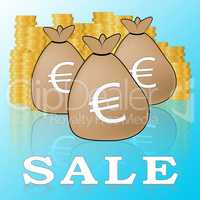 Euro Sale Means Promotion And Discounts 3d Illustration