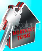 Mortgage Terms Represents Housing Loan 3d Rendering