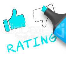 Thumbs Up Rating Displays Performance Report 3d Illustration