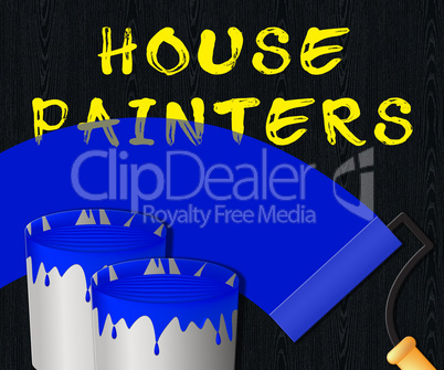 House Painters Displaying Home Painting 3d Illustration