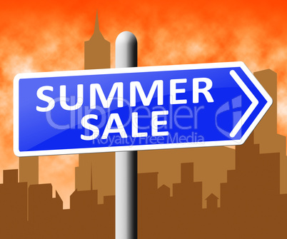 Summer Sale Showing Bargain Offers 3d Illustration
