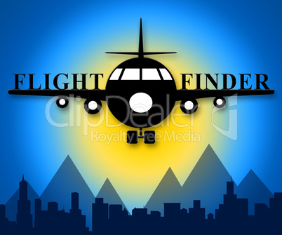 Flight Finder Means Flights Research 3d Illustration
